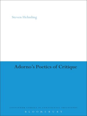 cover image of Adorno's Poetics of Critique